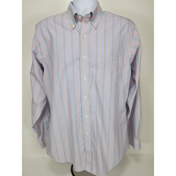 Brooks Brothers Shirt Mens 16-36 Striped Slim Fit Non-Iron All Cotton‎ EUC - Picture 2 of 10